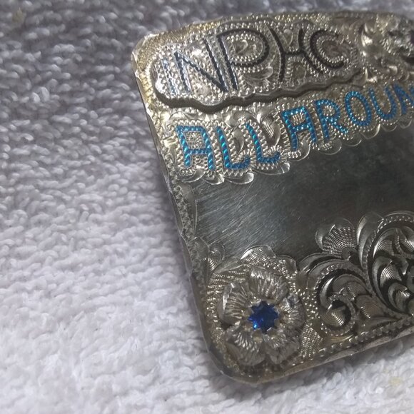 INPHC All Around  3RD 1980 Silver Buckle Flower Hanson Signed Vintage !! main image 10